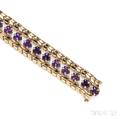 Retro 14kt Gold and Amethyst Bracelet Wordley Allsopp amp Bliss