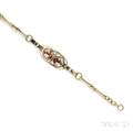14kt Gold and Reversepainted Crystal Bracelet