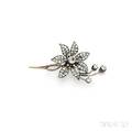 Antique Diamond Flower Brooch