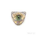 Arts amp Crafts Green Tourmaline Brooch Frank Gardner Hale
