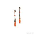 Arts amp Crafts Coral Earpendants Attributed to Frank Gardner Hale