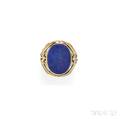 Arts amp Crafts Gold and Lapis Ring Attributed to Frank Gardner Hale