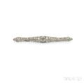 Art Deco Platinum and Diamond Bar Pin