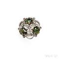 Edwardian Green Tourmaline and Diamond Brooch Black Starr amp Frost