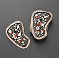 Two Matching Inlaid Zuni Jewelry Items by Sam Poblano