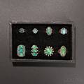 Eight Navajo Silver and Turquoise Rings