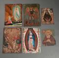 Six Mexican Polychrome Tin Retablos