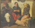 Imre Fldes Hungarian 18811948 Portrait of an Accordionist and Two Women