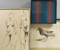 Three Framed Works on Paper Dalia Ramanauskas American b 1936 Portrait of a Crow