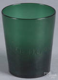 Emerald glass tumbler