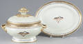 Mottahedeh Chinese export tureen and undertray with an American eagle