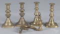 Two pairs of brass tapersticks