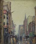 Frederick Usher Devoll American 18731941 Street Scene in Rain