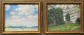 Albert Van Nesse Greene American 18871971 Two Landscapes Field with House and Trees