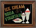 Reversepainted ICE CREAM amp SODA FOUNTAIN Sign