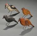 Four Carved and Painted Bird Figures