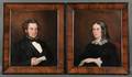 American School 19th Century Pair of Portraits of Husband and Wife