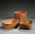 Three Painted Splint Baskets
