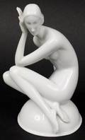 Rosenthal White Glazed Art Deco Female Nude