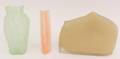 Group of Three Frosted Art Glass Vases
