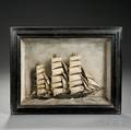 Carved and Painted Ship Diorama