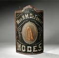 Painted Tin Shop Sign Miss HM DeForest Modes