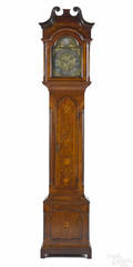 Reading Pennsylvania Chippendale walnut tall case clock dated