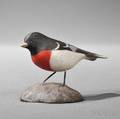 Jess Blackstone Miniature Carved and Painted Rosebreasted Grosbeak Figure