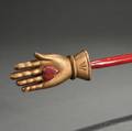 International Order of Odd Fellows Carved Gilt and Painted Heart and Hand Staff