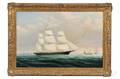 Attributed to William Bradford MassachusettsCalifornia 18231892 Portrait of the California Clipper Ship Phantom 