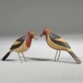 Pair of Carved and Painted Redheaded Woodpecker Figures