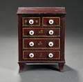 Paintdecorated Miniature Chest of Five Drawers