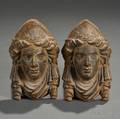 Pair of Cast Iron Liberty Head Architectural Elements