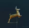 Gilded Molded Copper and Cast Zinc Leaping Stag Weathervane