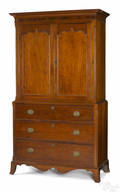 Pennsylvania or New Jersey Federal cherry linen press ca 1790