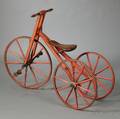 Redpainted Wooden and Iron Tricycle