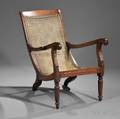 AngloIndian Caned Carved Rosewood Armchair