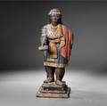 Polychrome Carved Indian Maiden Countertop Tobacconist Figure