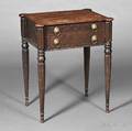 Federal Carved Mahogany and Mahogany Veneer Worktable