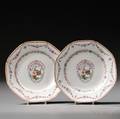 Pair of Amorial Porcelain Plates