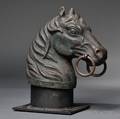 Greenpainted Horse Head Hitching Post