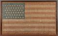 Large Framed Folk Art Fortyeightstar American Flag