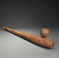 Pine Baseball Bat and Ball