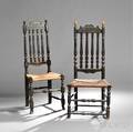 Two Painted Banisterback Side Chairs
