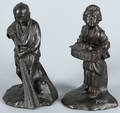 Pair of Asian bronze fisherman bookends