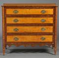 Federal Carved Maple Birdseye Maple and Mahogany Veneer Chest of Drawers