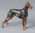 Painted cast iron Doberman pincher doorstop