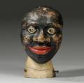 Polychrome Carved Wood Black Man Carnival Target