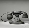 Large Carved Blackpainted Store Window Telephone