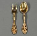 Twentyfour Pieces of Sterling Silver Vermeil Flatware